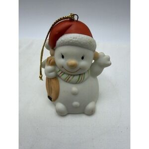 Vintage EBELING & REUSS Ceramic Snowman Violin Christmas Tree Tunes Ornament